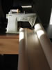 sail rolled up in sewing machine